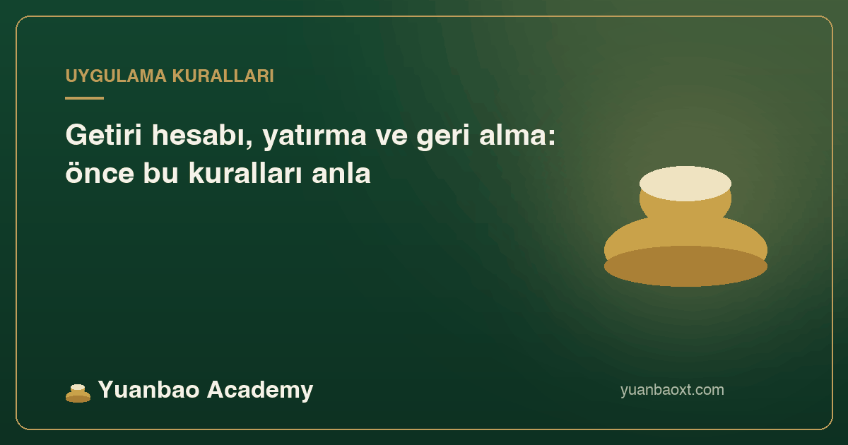 Getiri hesaplama, yatırma ve geri alma kuralları kapağı